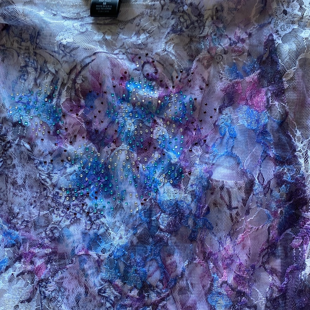NWT BB Brittany Black - Lacey/Sequins Dressy Blouse, Size M - Picture 8 of 8